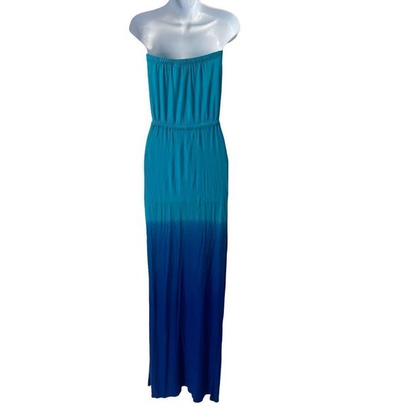 Old Navy Colorblock Tube Top Dip Dye Maxi Dress S/P - Picture 2 of 7